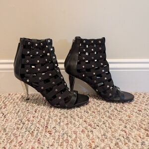 Michael Kors Black Studded Cage High Heel Sandals